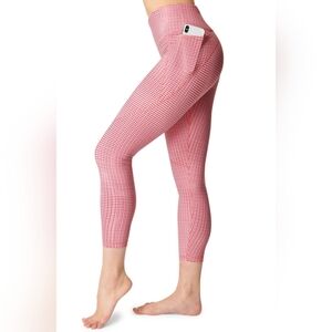 Sweaty Betty Power  Pocket 7/8 Leggings  SB Pink Move Check Print Size Medium